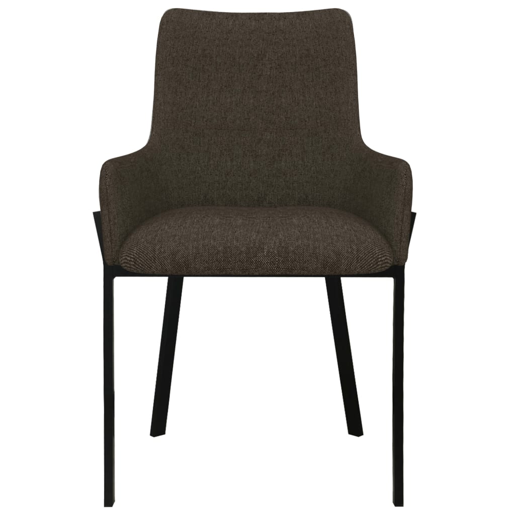 vidaXL Valgomojo kėdės, 4vnt., rudos spalvos, audinys