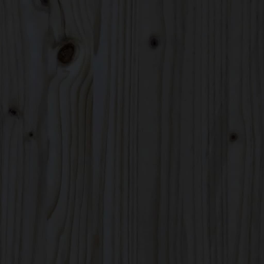 vidaXL Sustumiami staliukai, 3vnt., juodi, pušies medienos masyvas