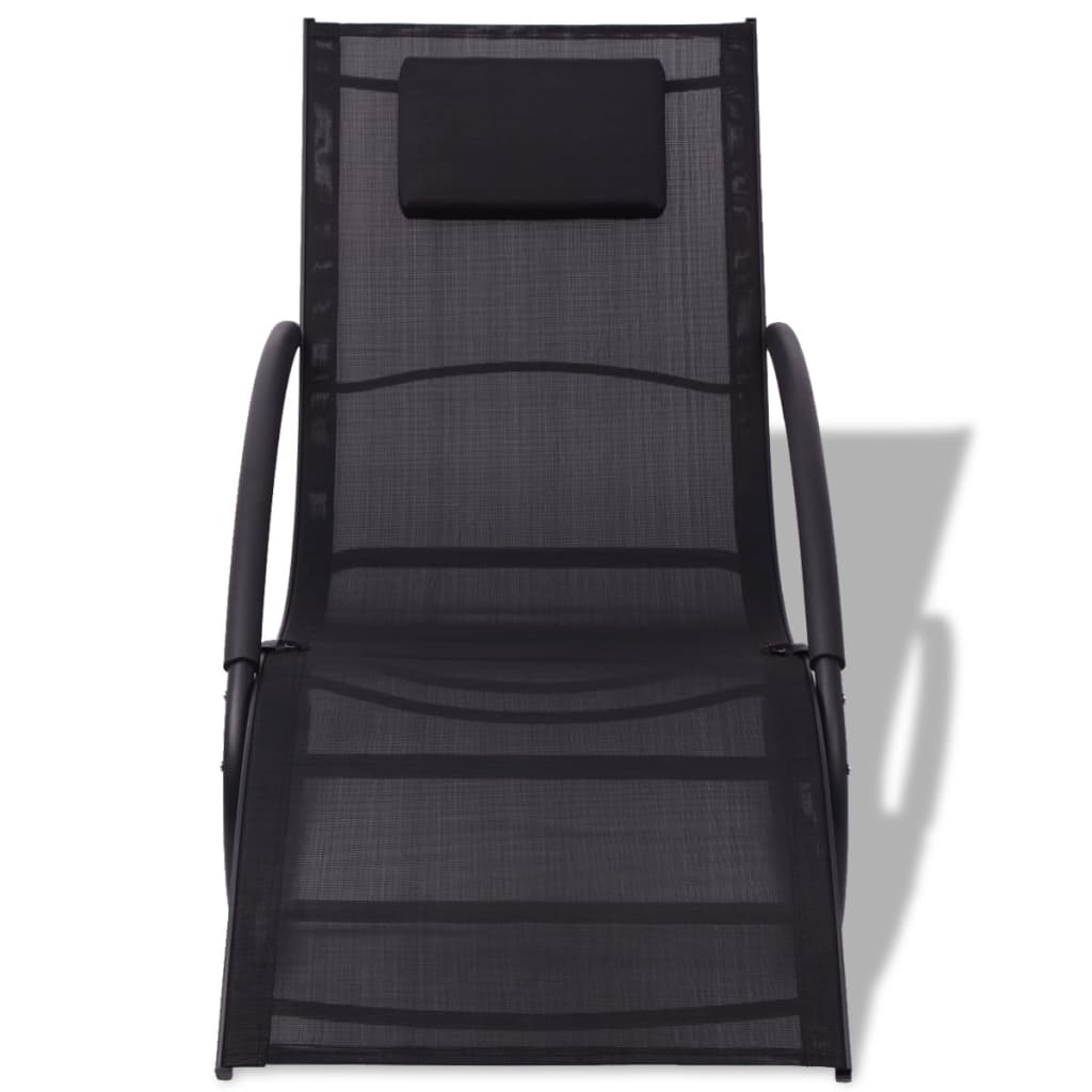 vidaXL Sodo supamoji kėdė, juoda, plienas ir tekstilenas
