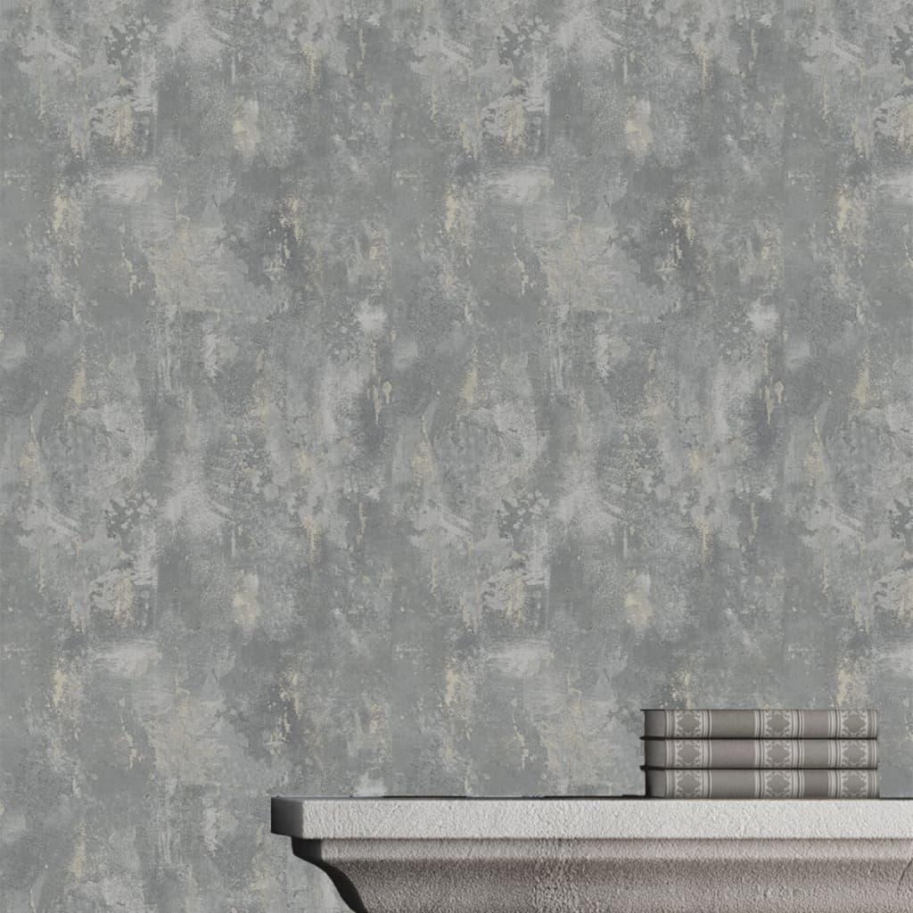 DUTCH WALLCOVERINGS Tapetai, betono pilkos spalvos, TP1008