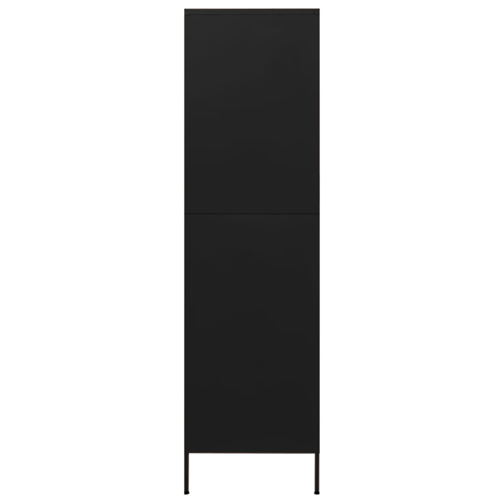 vidaXL Drabužių spinta, juodos spalvos, 90x50x180cm, plienas