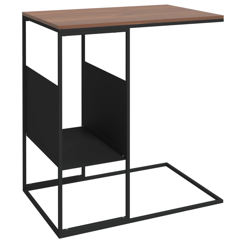 vidaXL Šoninis staliukas, juodas, 55x36x59,5cm, apdirbta mediena