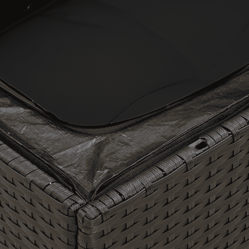 vidaXL Sodo komplektas su pagalvėlėmis, 10 dalių, juodas, poliratanas
