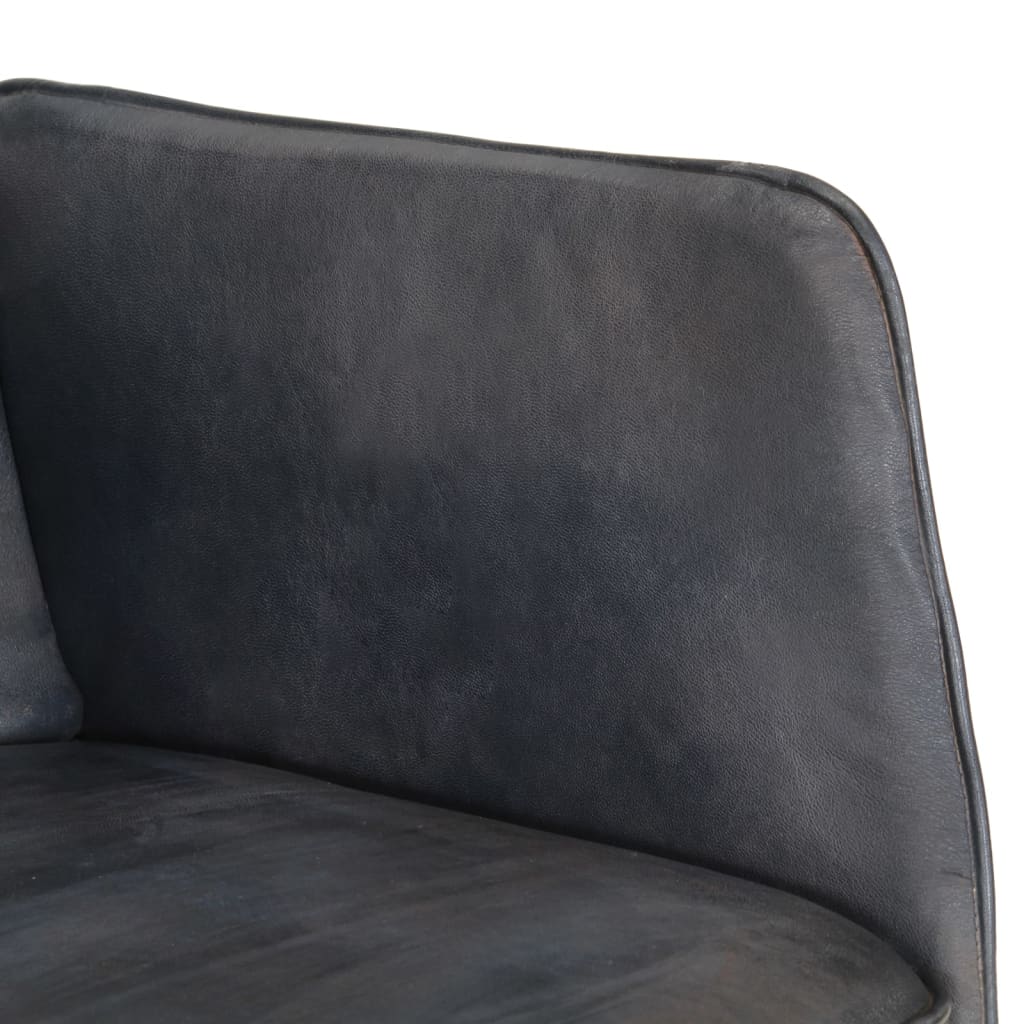vidaXL Supama kėdė, pilkos spalvos, tikra oda