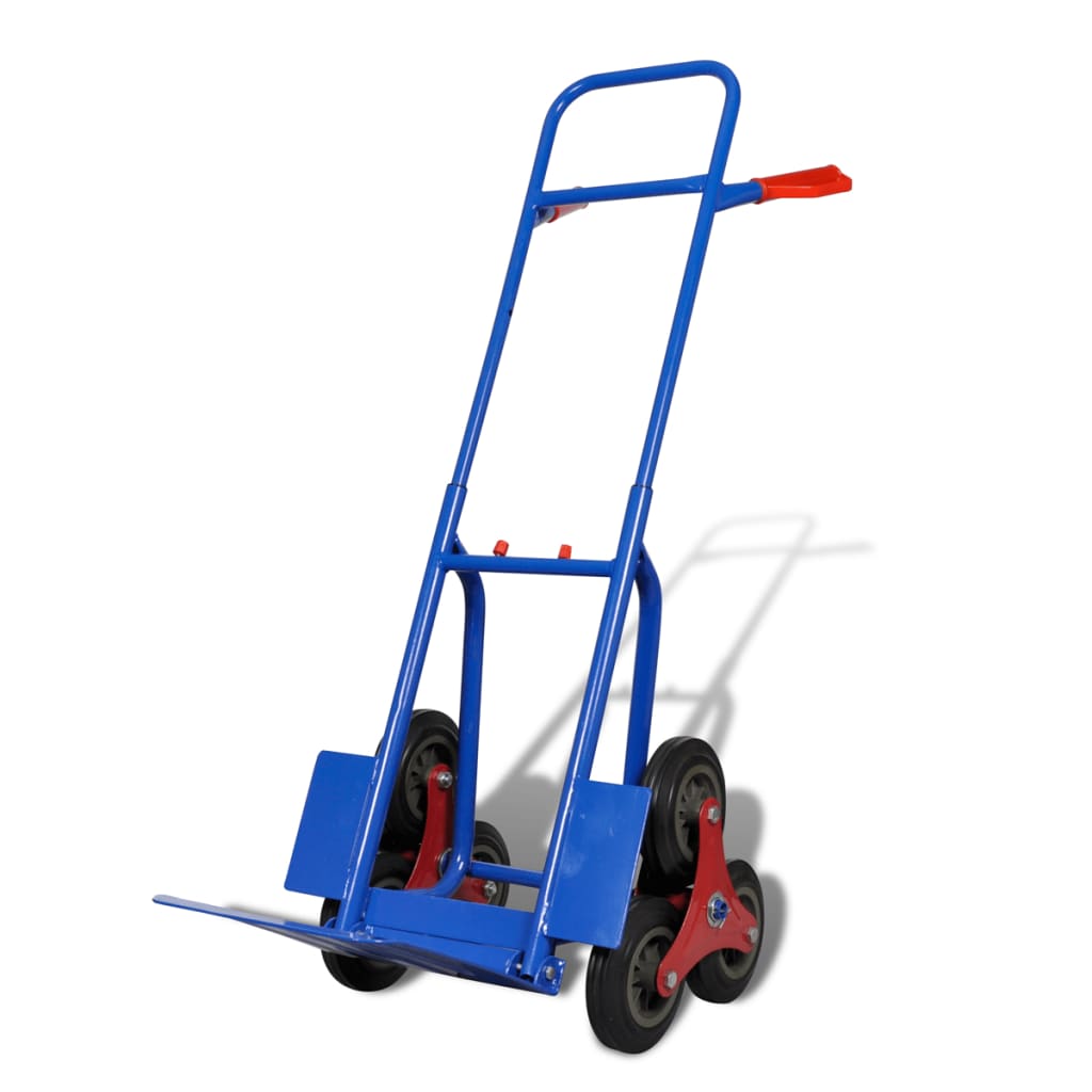 vidaXL Sulankstomas krovinių vežimėlis su 6 ratukais, mėlynas