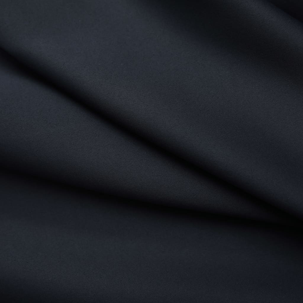 vidaXL Naktinė užuolaida su kabliukais, juodos spalvos, 290x245cm