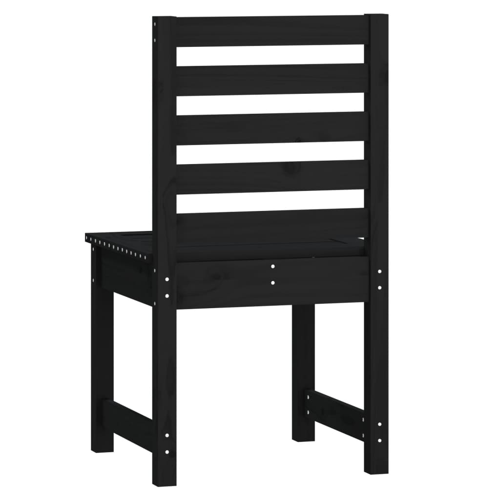 vidaXL Sodo kėdės 2vnt. juodos 50x48x91,5cm pušies medienos masyvas