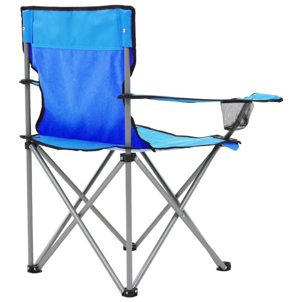vidaXL Stovyklavimui skirtas stalo ir kėdžių kompl., 3 d., mėlynas
