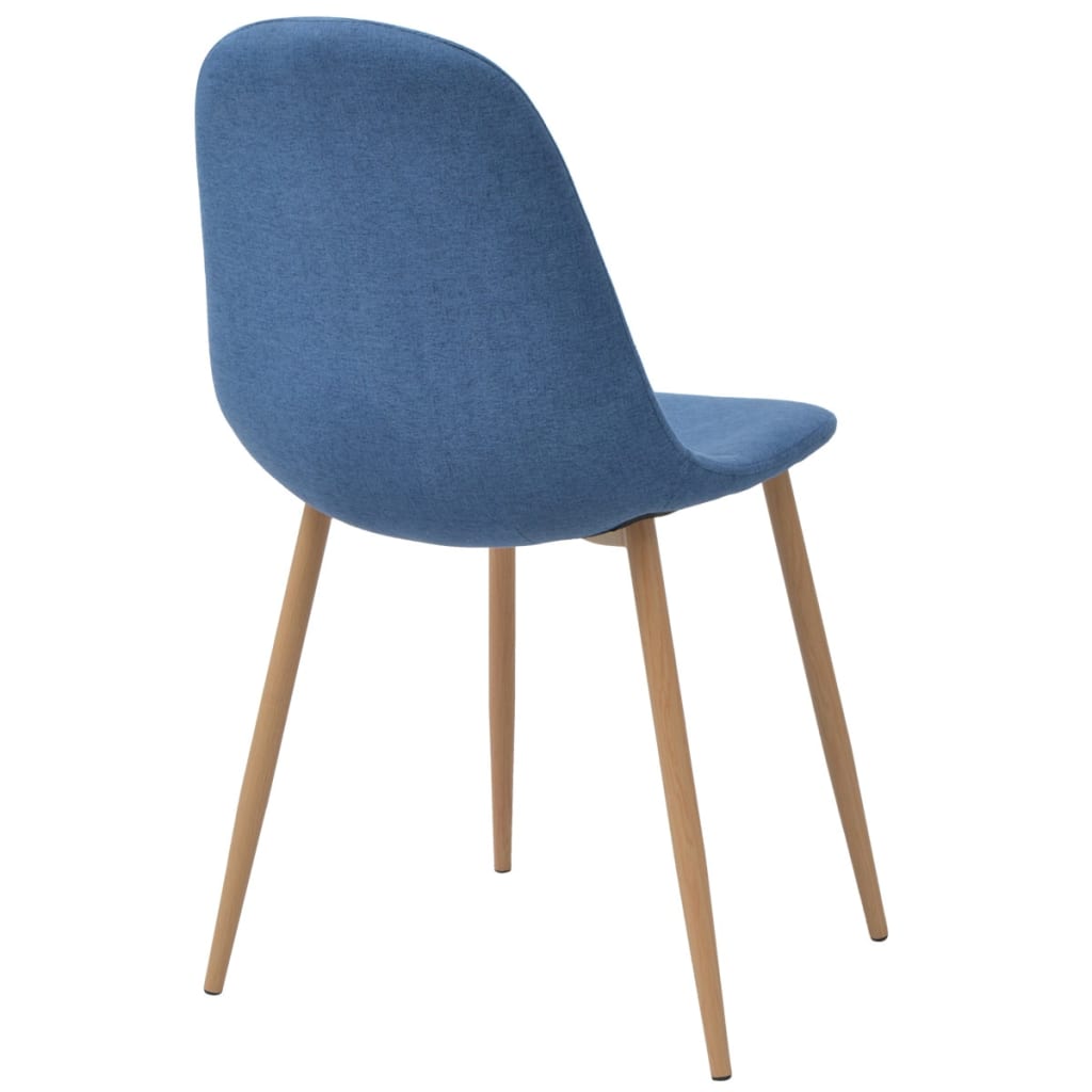 vidaXL Valgomojo kėdės, 6vnt., mėlynos spalvos, audinys, pasukamos