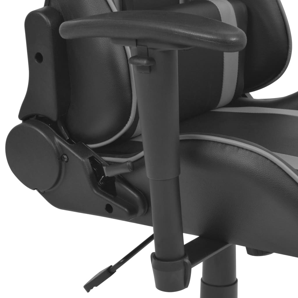 vidaXL Atlošiama biuro/žaidimų kėdė, dirbtinė oda, pilka