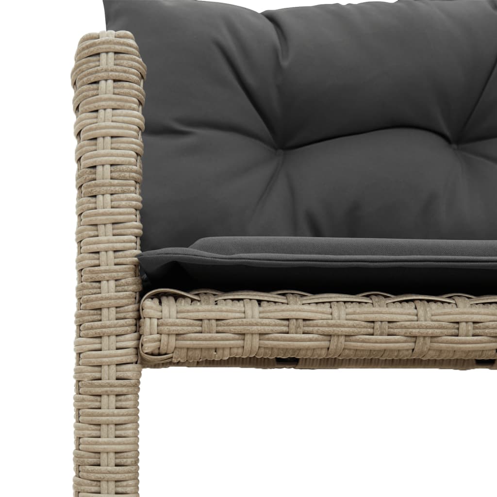 vidaXL Sodo sofa su stalu/pagalvėlėmis, pilka, poliratanas, L formos