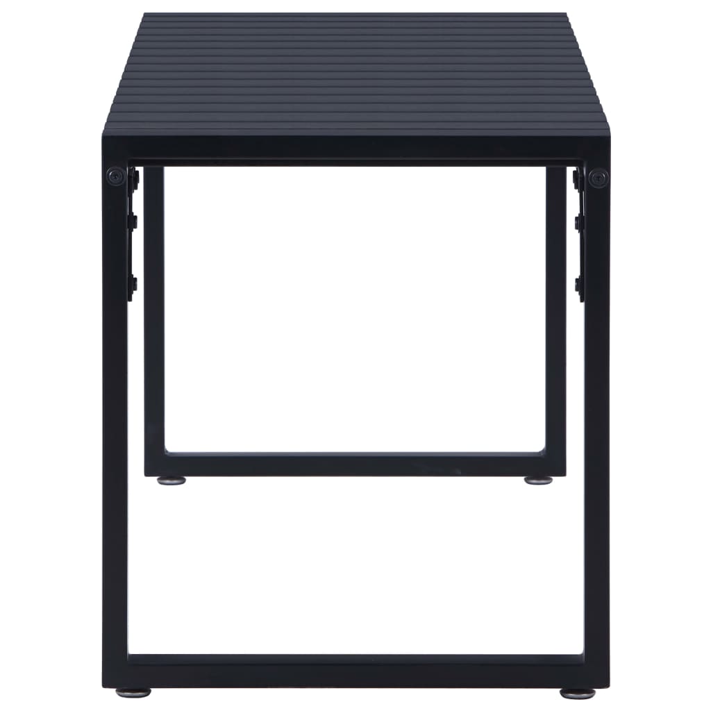 vidaXL Sodo suoliukas, juodos spalvos, 120,5cm, PS plokštė