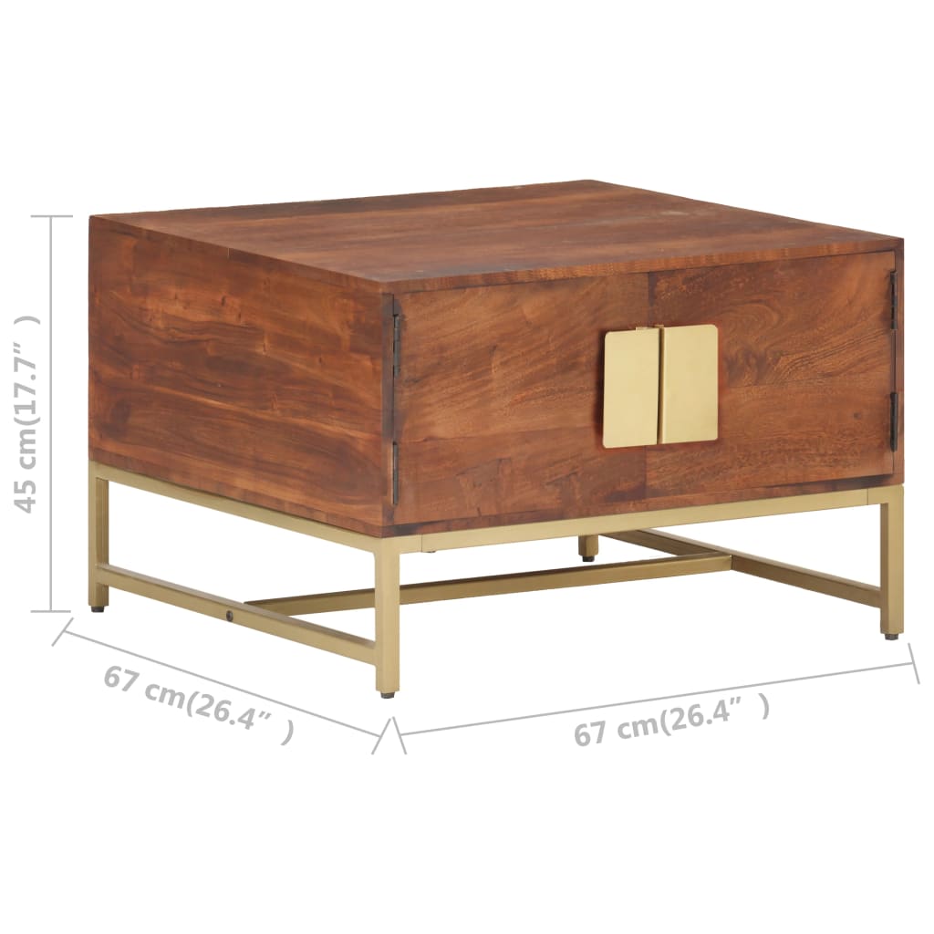 vidaXL Kavos staliukas, medaus rudas, 67x67x45cm, akacijos masyvas