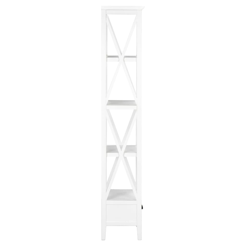 vidaXL Knygų lentyna su 1 stalčiumi, baltos spalvos, 40x30x170cm, MDF