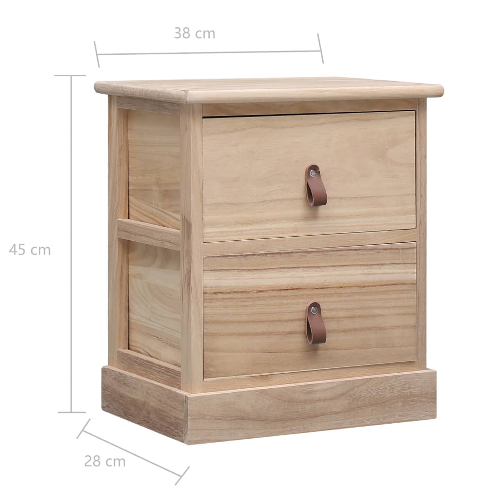 vidaXL Naktiniai staliukai, 2 vnt., 38x28x45 cm, paulovnijos mediena