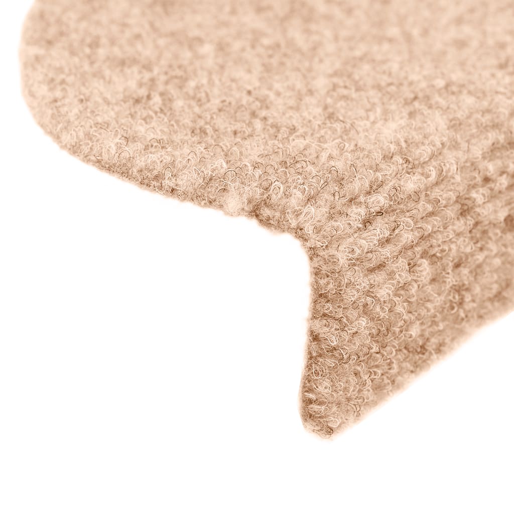 vidaXL Lipnūs laiptų kilimėliai, 15 vnt., 56x17x3 cm, rudos spalvos