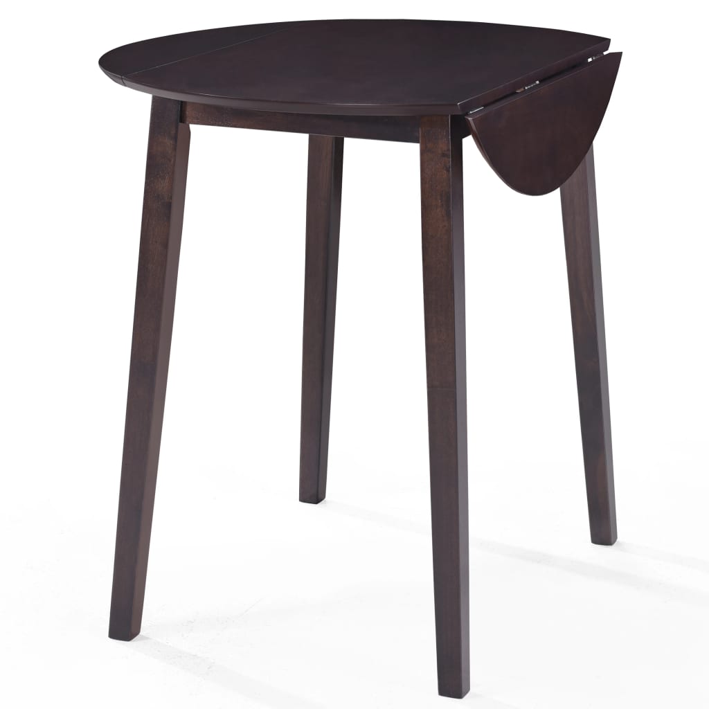vidaXL Baro stalo ir kėdžių kompl., 5d., med. mas., tamsiai ruda sp.