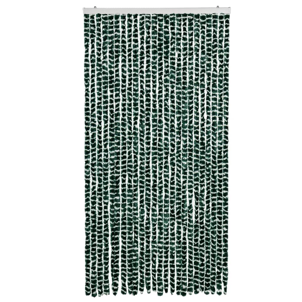 vidaXL Užuolaida nuo musių, žalia ir balta, 100x230cm, šenilis
