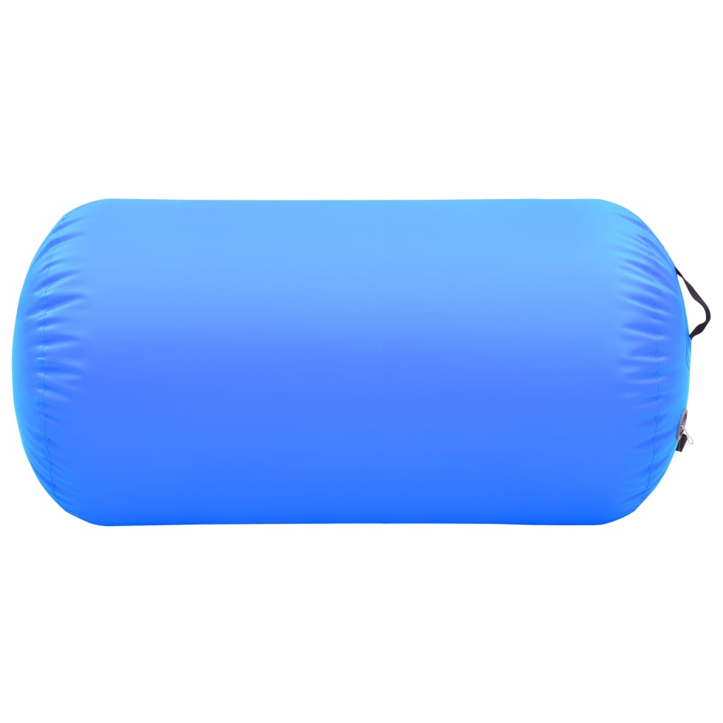 vidaXL Gimnastikos ritinys su pompa, mėlynas, 120x90cm, PVC