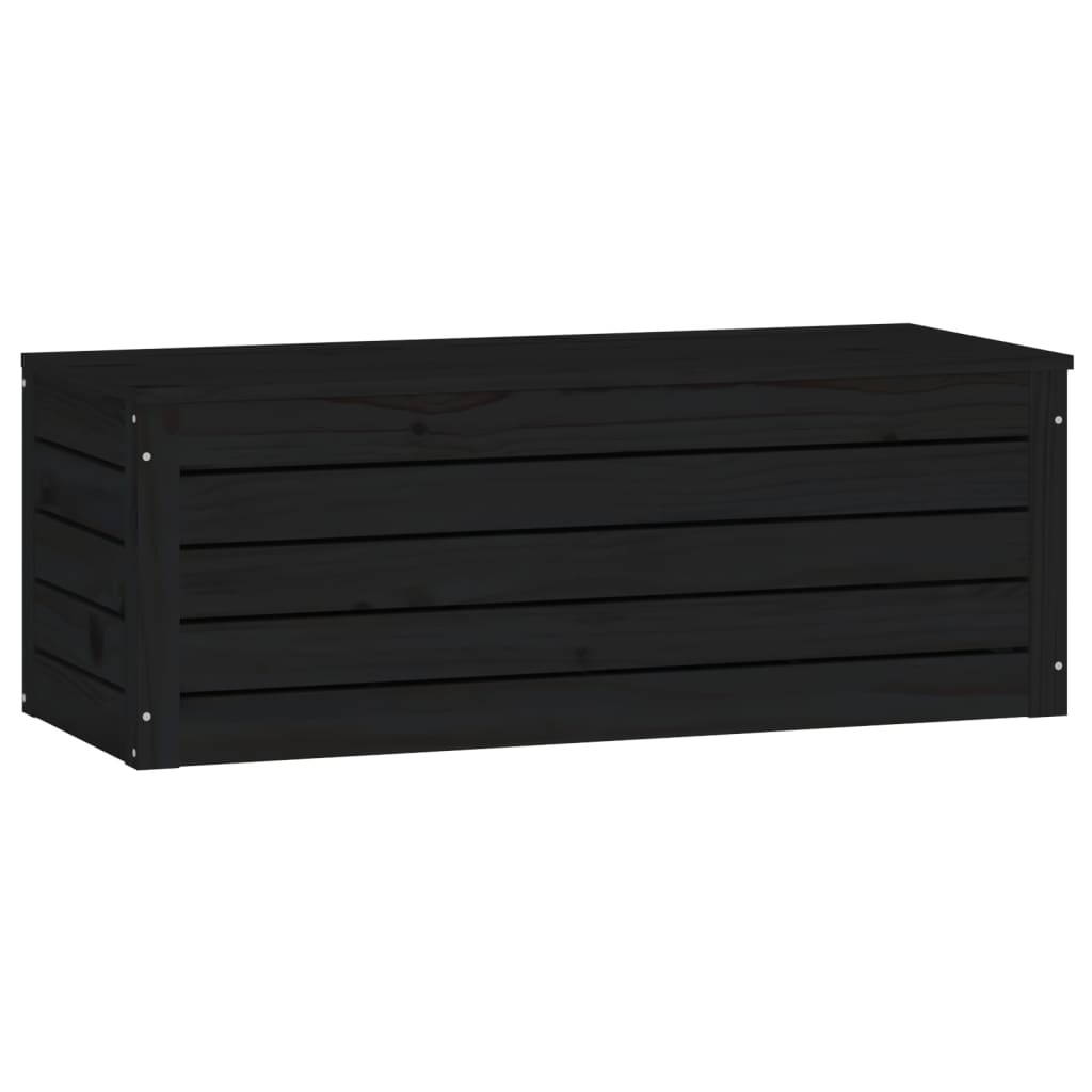 vidaXL Daiktadėžė, juoda, 89x36,5x33cm, pušies medienos masyvas