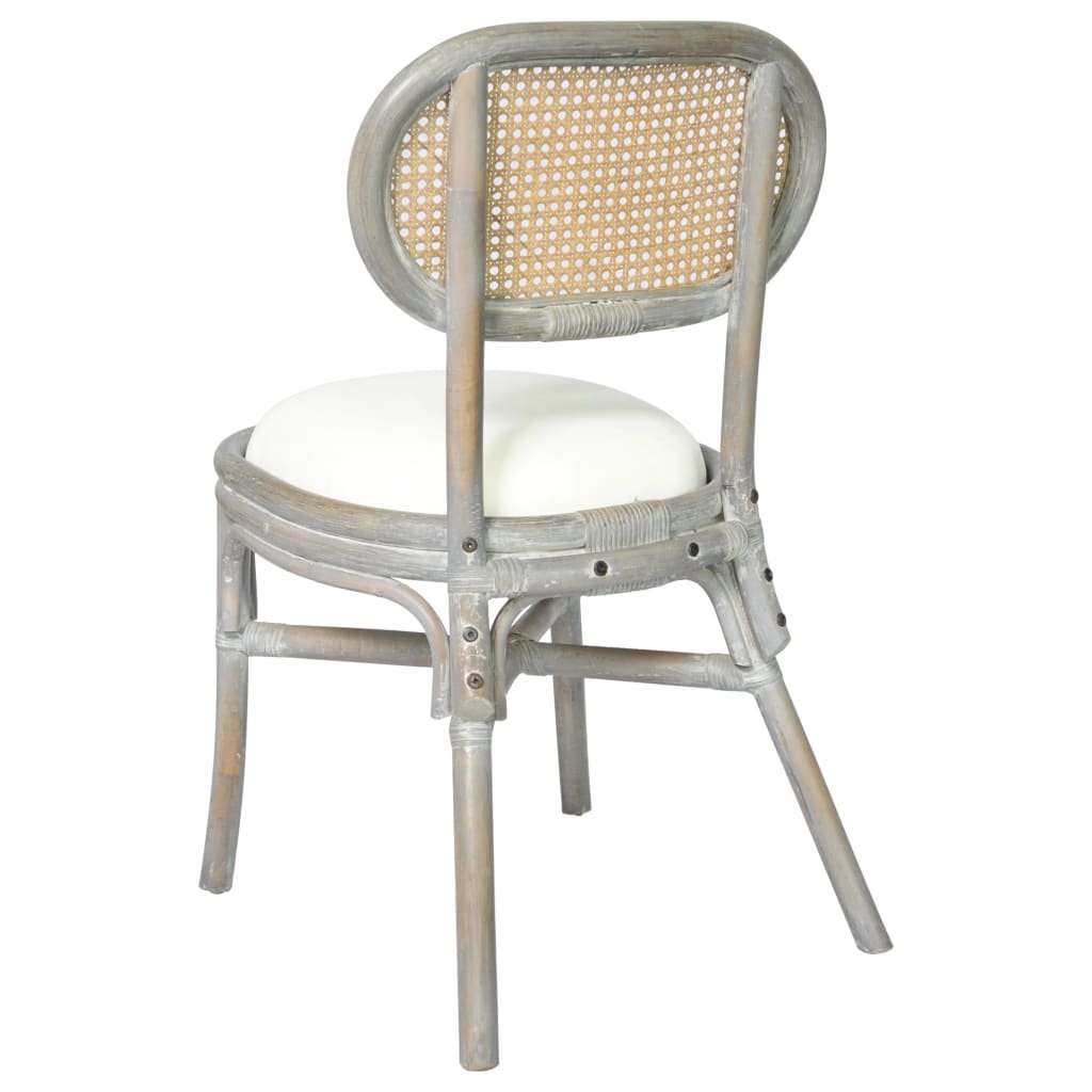 vidaXL Valgomojo kėdės, 4vnt., pilkos spalvos, linas
