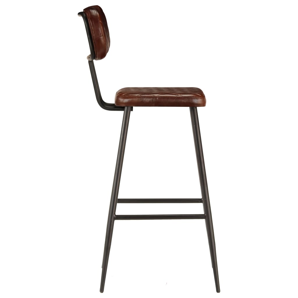vidaXL Baro kėdės, 2 vnt., rudos, tikra oda