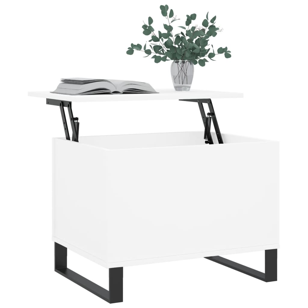 vidaXL Kavos staliukas, baltos spalvos, 60x44,5x45cm, apdirbta mediena