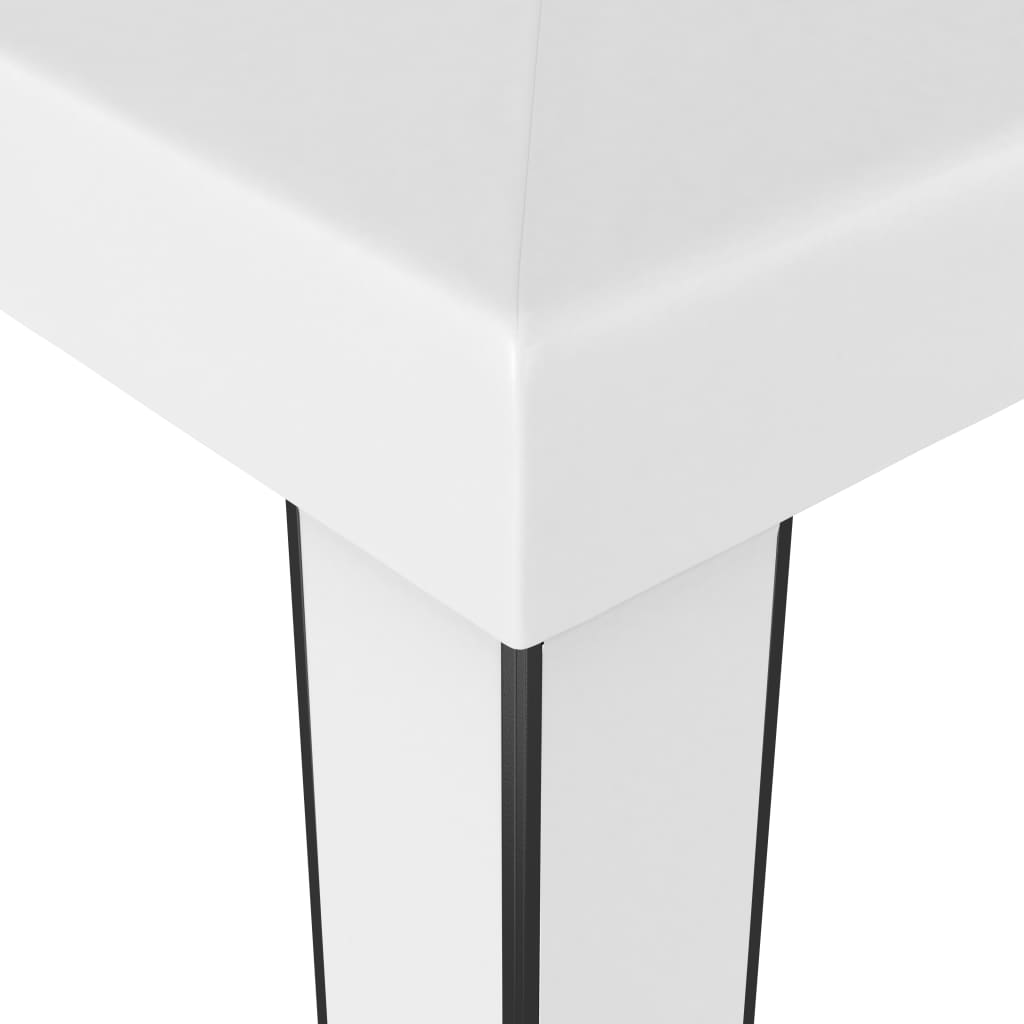 vidaXL Pavėsinė su lemputėmis LED ir dvigubu stogu, baltos, 3x3m