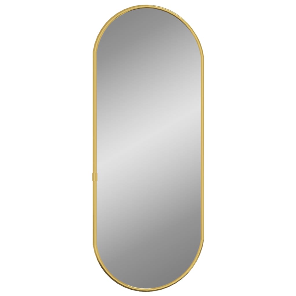 vidaXL Sieninis veidrodis, auksinės spalvos, 50x20cm, ovalo formos