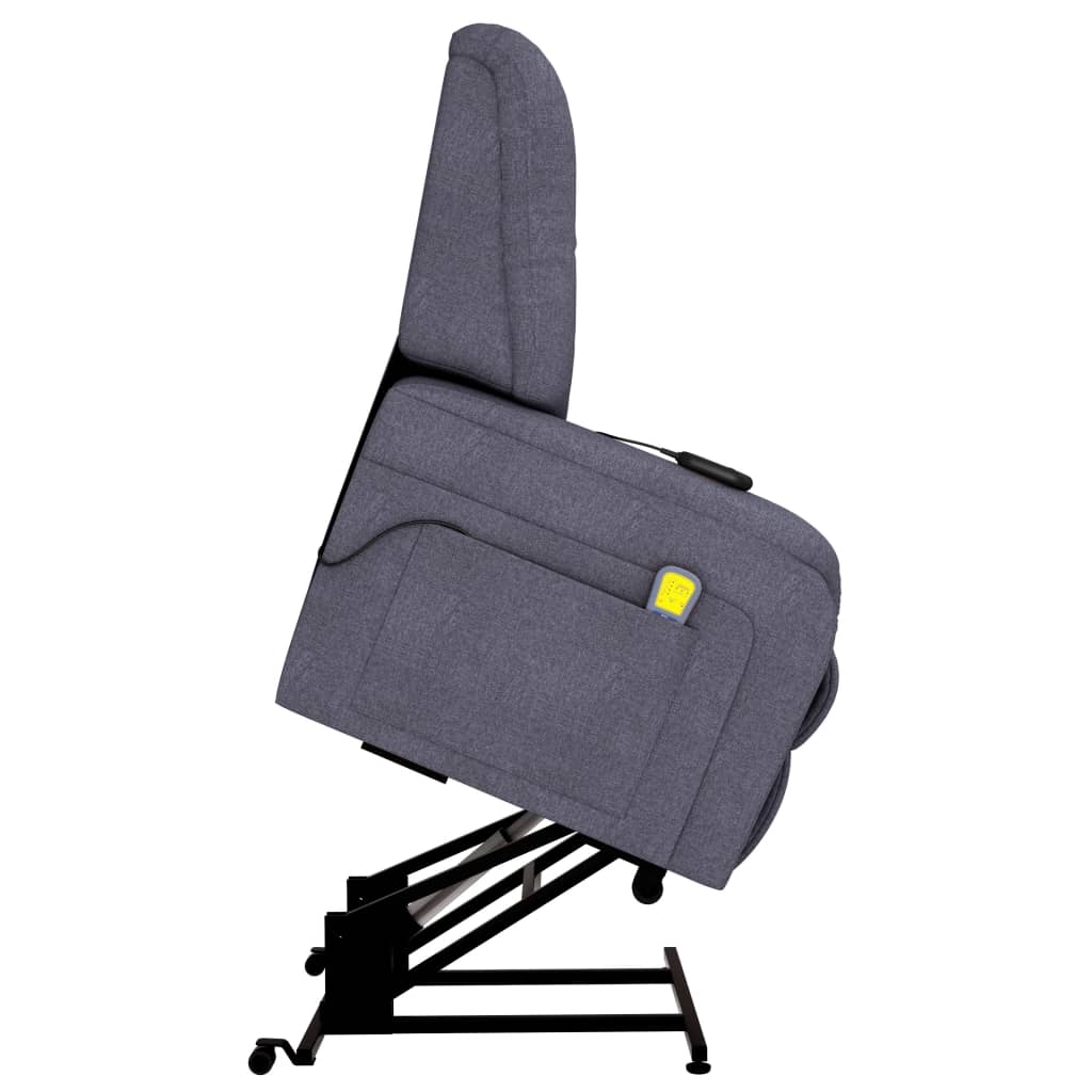 vidaXL Elektrinis atlošiamas masažinis TV krėslas, pilkas, audinys