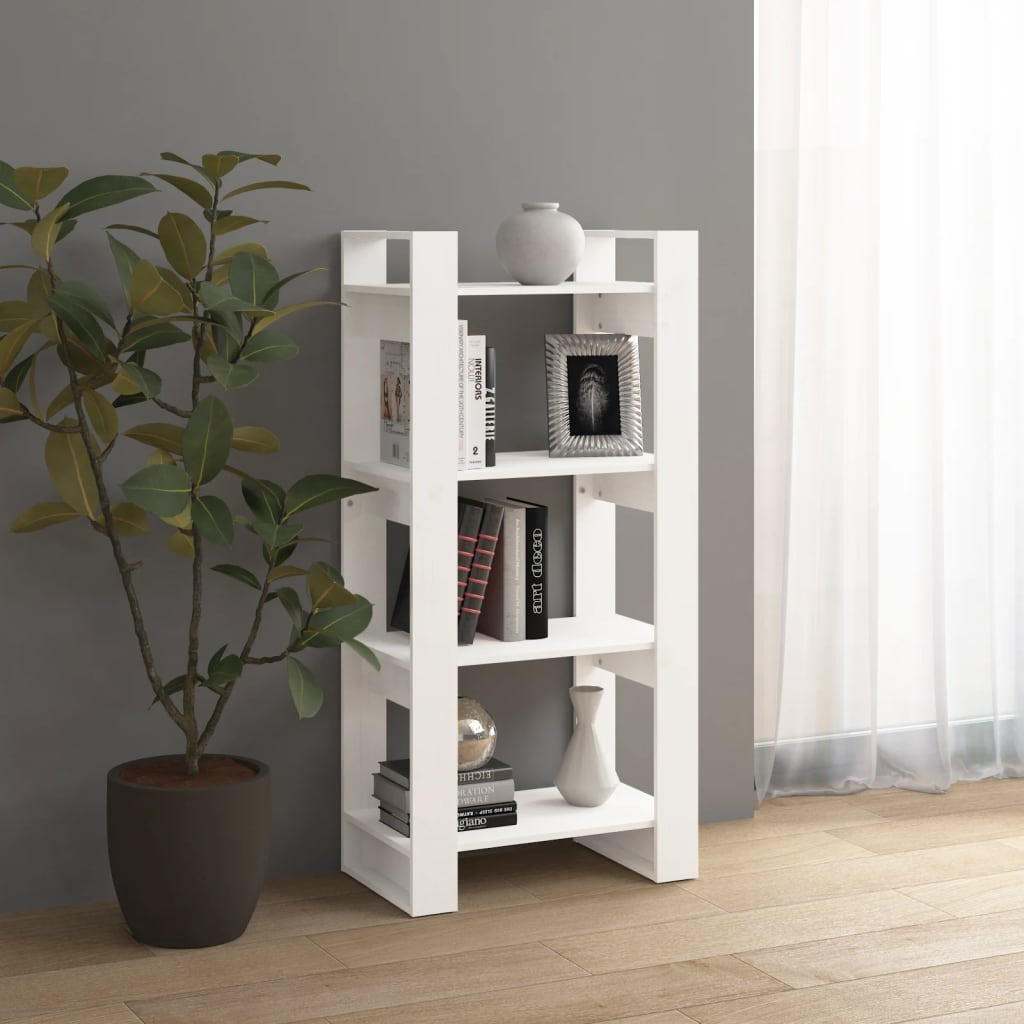 vidaXL Spintelė knygoms/kambario pertvara, balta, 60x35x125cm, mediena