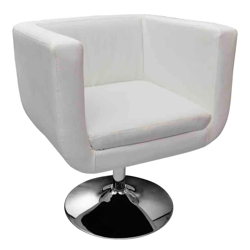 vidaXL Baro kėdės, 2 vnt., baltos, dirbtinė oda