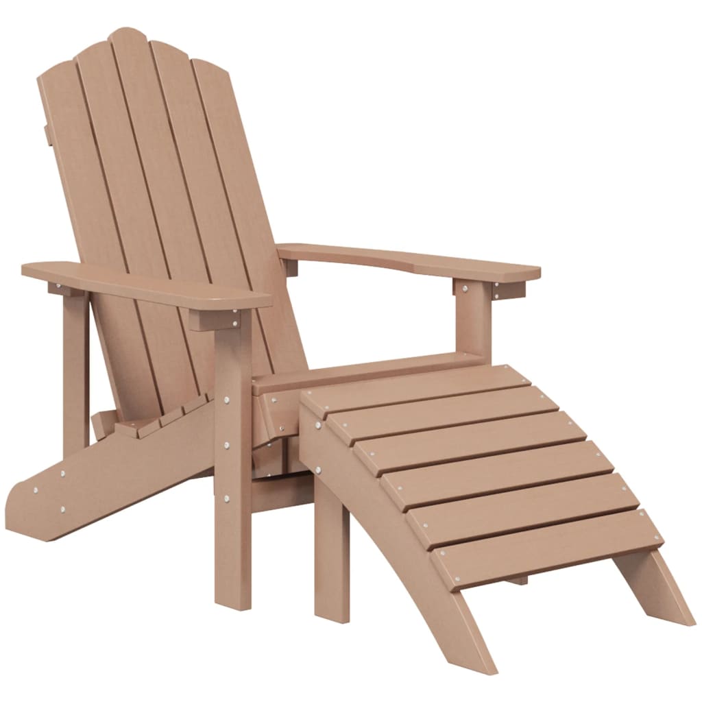 vidaXL Sodo Adirondack kėdė su pakoja, rudos spalvos, HDPE