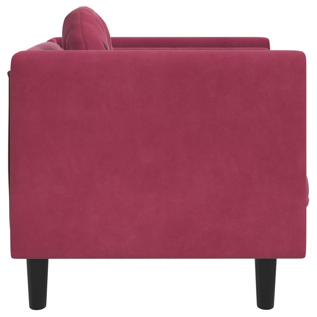 vidaXL Krėslas su pagalvėle, vyno raudonos spalvos, aksomas