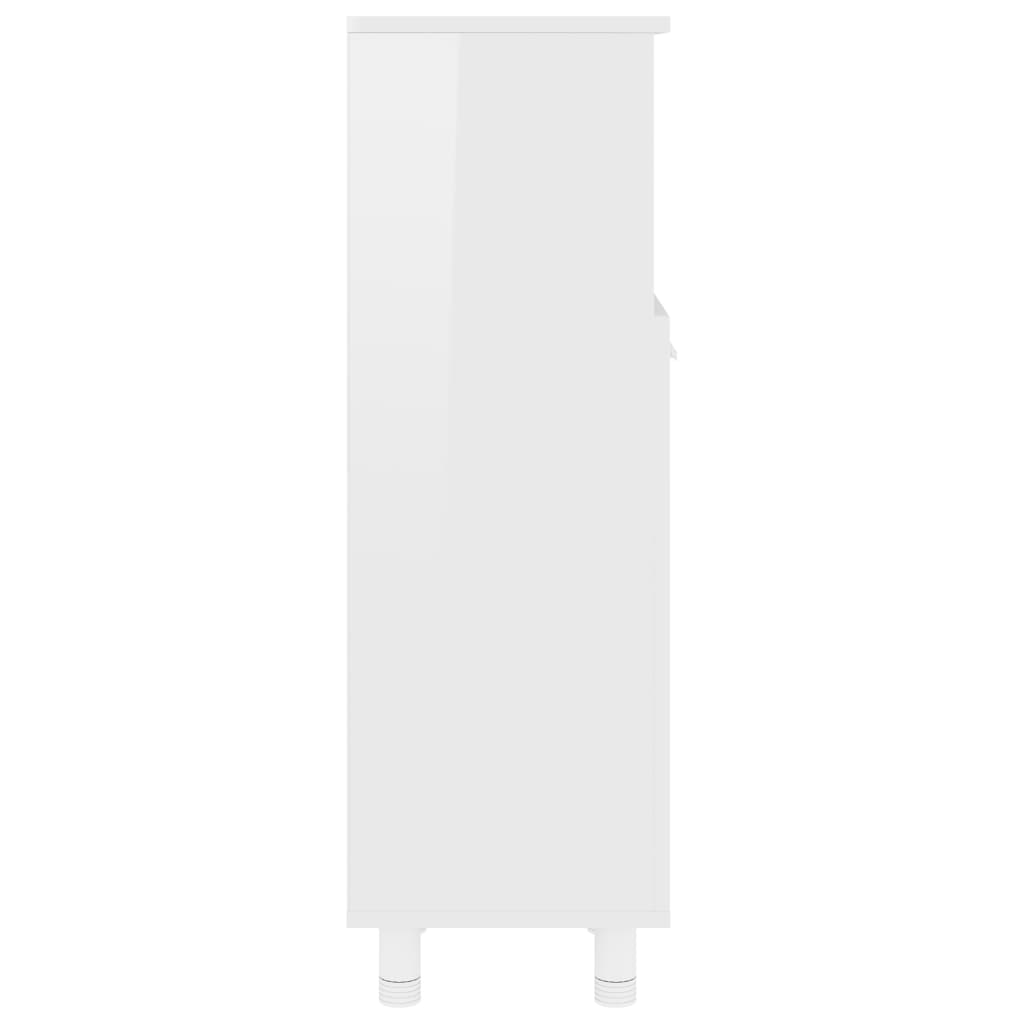 vidaXL Vonios kambario spintelė, balta, 30x30x95cm, MDP, ypač blizgi