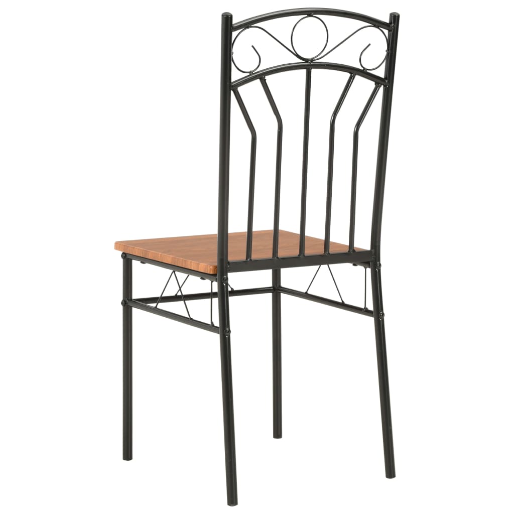 vidaXL Valgomojo kėdės, 2 vnt., rudos spalvos, MDF