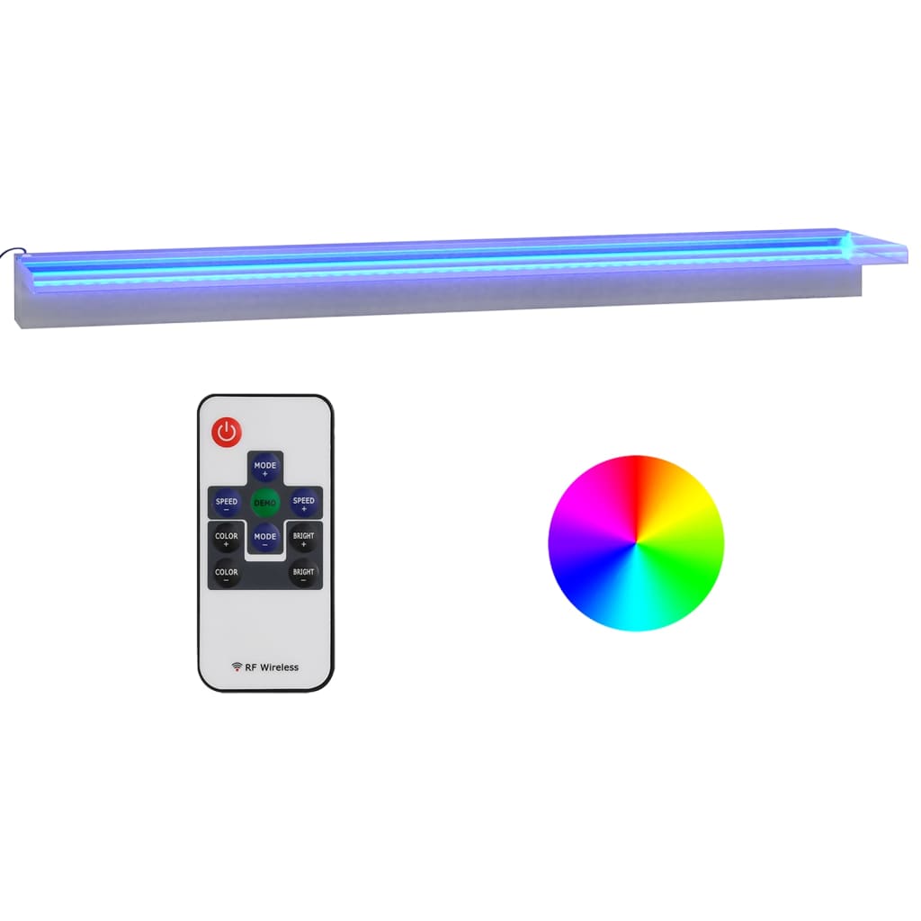 vidaXL Krioklys su įvairių spalvų LED lemputėmis, 108cm, plienas
