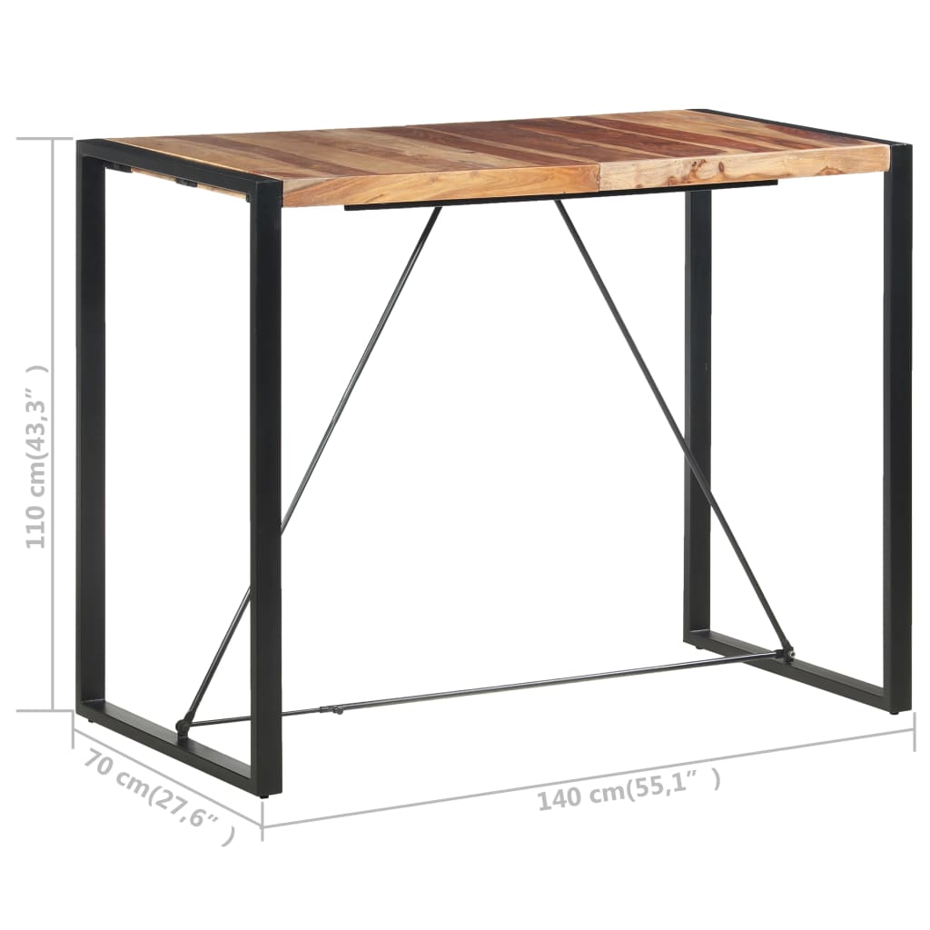 vidaXL Baro stalas, 140x70x110cm, rausvosios dalbergijos masyvas