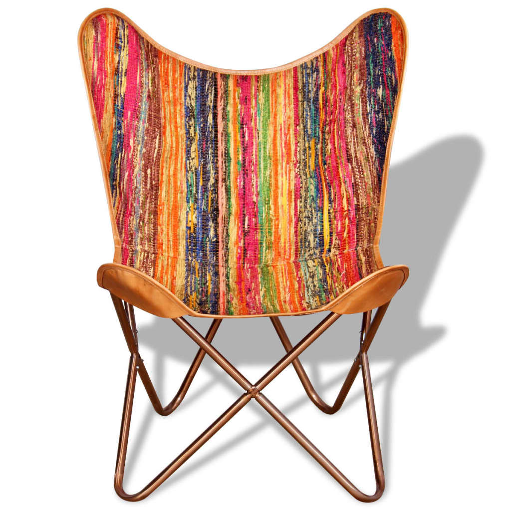 vidaXL Išskleidžiamos kėdės, 4vnt., įvairių spalvų, chindi audinys