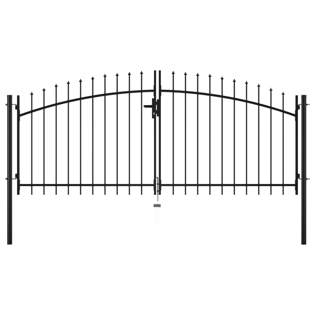 vidaXL Dvigubi vartai su iečių viršugaliais, 300x150cm