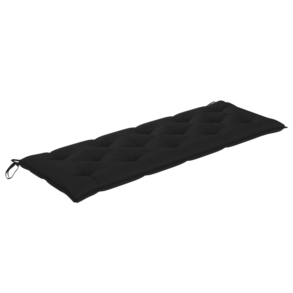 vidaXL Batavia suoliukas su juoda pagalvėle, 150cm, tikmedžio mediena