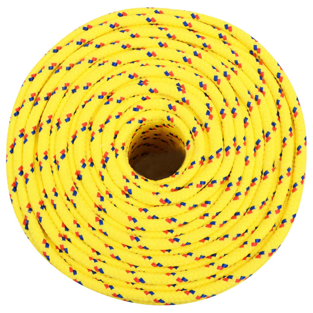 vidaXL Valties virvė, geltonos spalvos, 6mm, 250m, polipropilenas