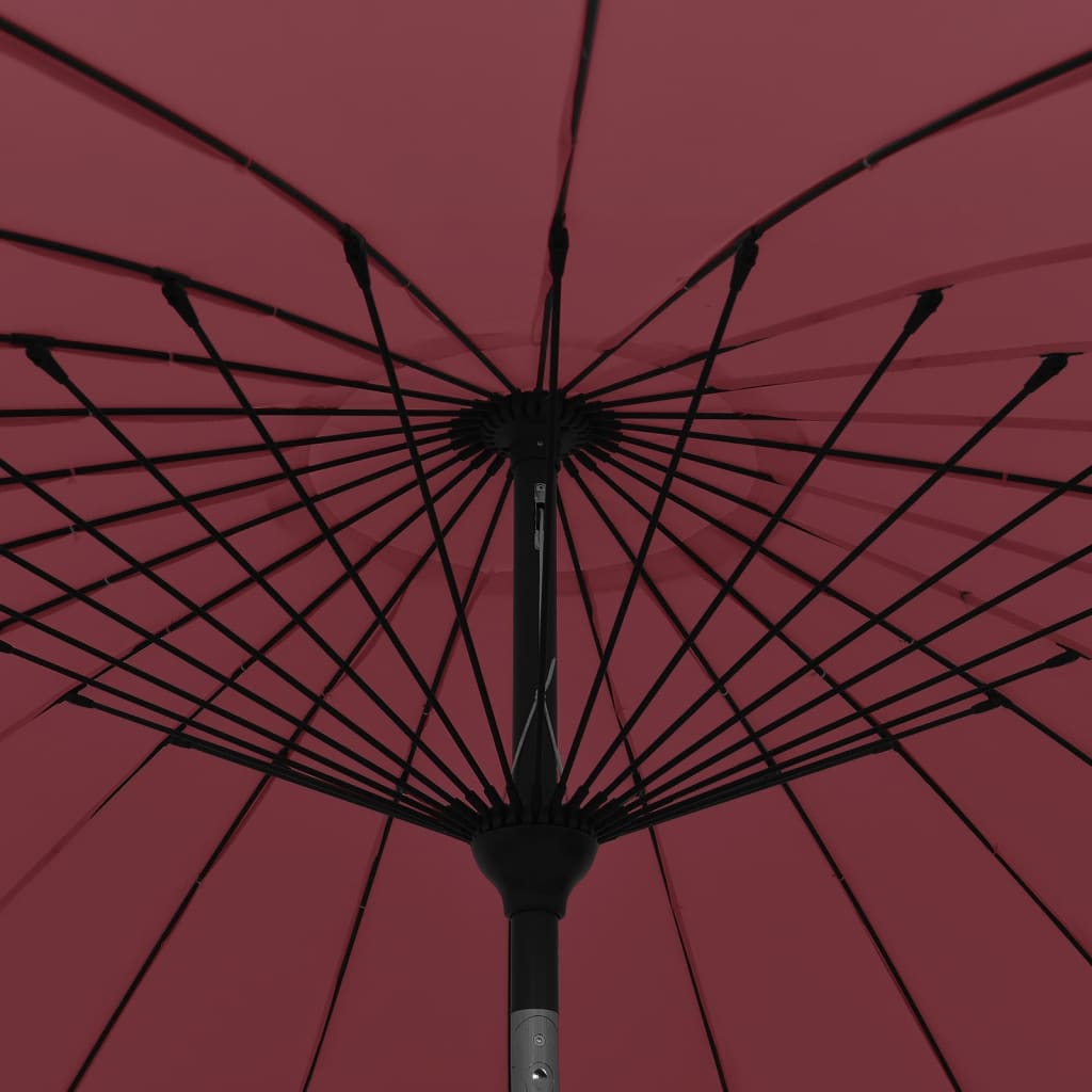vidaXL Lauko skėtis su aliuminio stulpu, tamsiai raudonas, 270cm