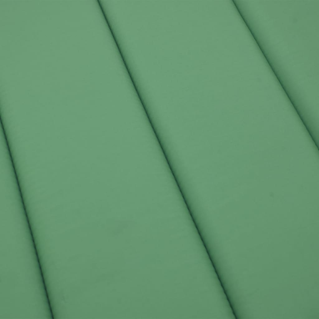 vidaXL Saulės gulto čiužinukas, žalios spalvos, 186x58x3cm, audinys