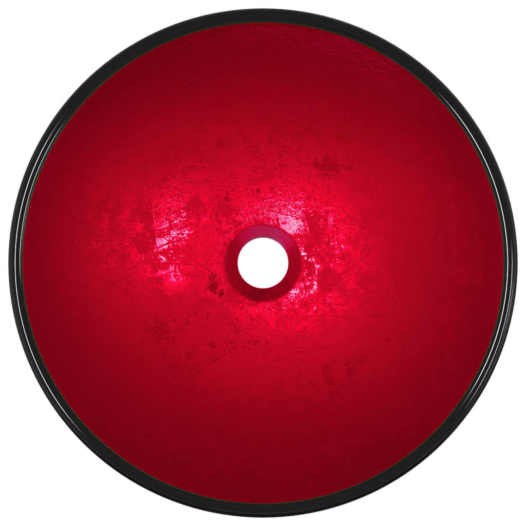 vidaXL Praustuvas, raudonos spalvos, 42x14cm, grūdintas stiklas