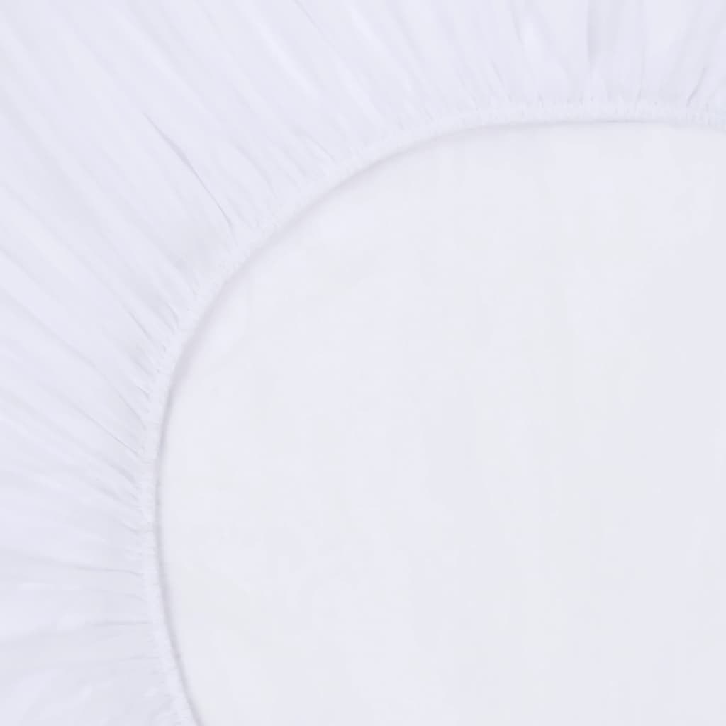 vidaXL Paklodės su guma, 2vnt., baltos, 200x220cm, medvilnė
