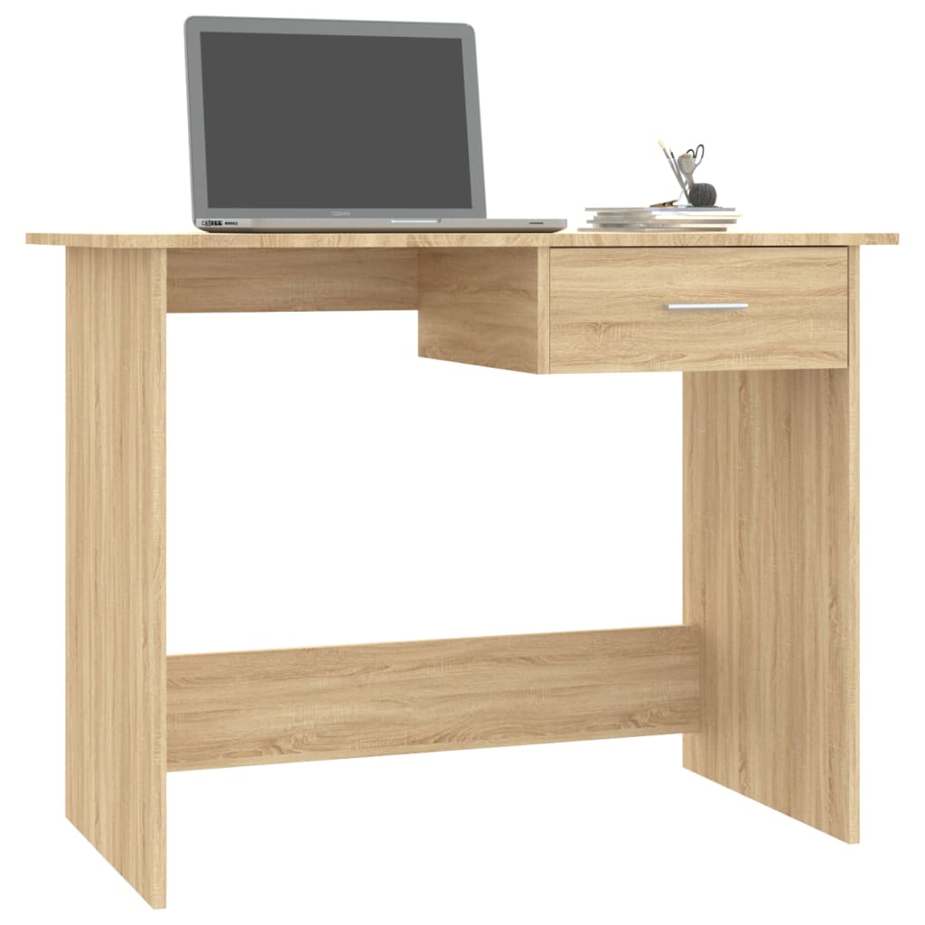 vidaXL Rašomasis stalas, sonoma ąžuolo, 100x50x76cm, apdirbta mediena
