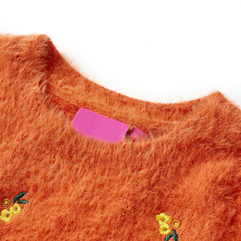 Vaikiškas megztinis, degintos oranžinės spalvos, megztas, 92 dydžio