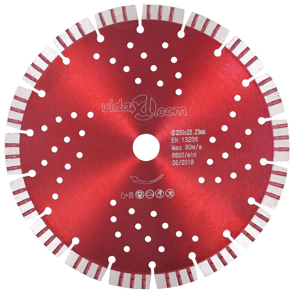 vidaXL Turbo deimantinis pjovimo diskas su angomis, plienas, 230mm
