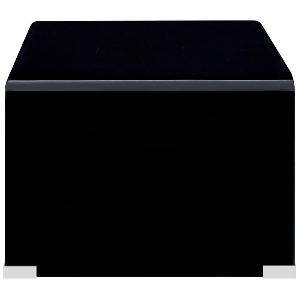 vidaXL Kavos staliukas, juodos spalvos, 98x45x31cm, grūdintas stiklas